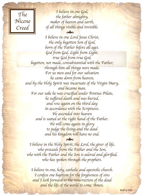 the nicene creed protestant version.